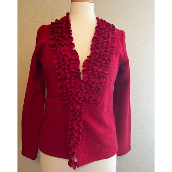 Alfani 100% Wool Red Cardigan - Picture 1 of 6
